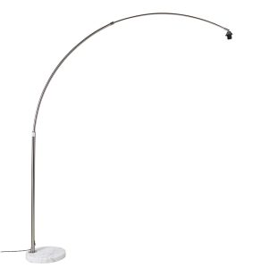 Arc Lamp Steel with Marble Base White Adjustable - XXL