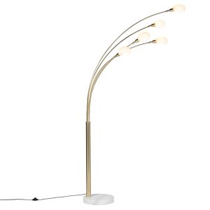 Art Deco Floor Lamp Gold 5-Light - Sixties Marmo