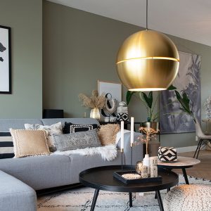 Art Deco Pendant Lamp Gold Sphere 50cm - Slice