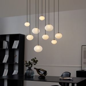 Art Deco Pendant Lamp Gold with Opal Glass 9-Lights - Yani