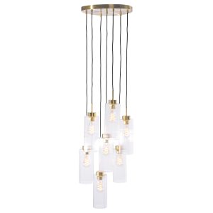 Art Deco Pendant Light Gold with Glass 7-Light - Laura