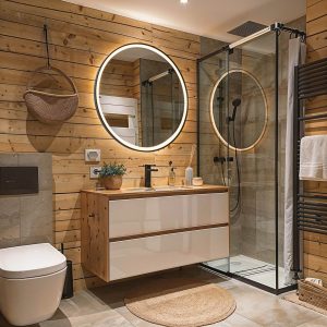 Bathroom Mirror Black 70 cm Miral LED