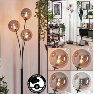 Bernado Floor Lamp - glass 15 cm Smoke-coloured, 3-light sources
