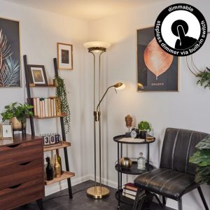 BIOT Floor Lamp LED brass, 2-light sources