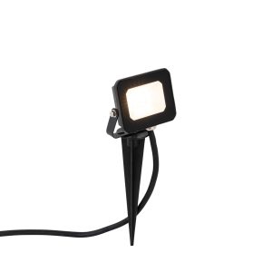 Black spotlight incl. LED with ground pin IP65 - Levana
