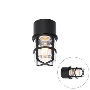 Ceiling and Ceiling Light Black with Clear Cover IP54 - Kiki