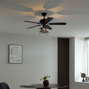 Ceiling Fan Black 107.5cm with Pull Switch - Mistral Busa