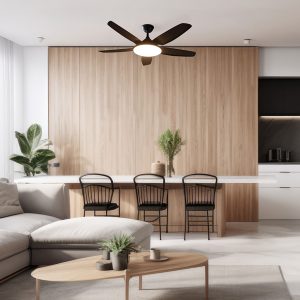 Ceiling Fan Black 130cm incl. LED Dimmable with Remote Control - Vifte