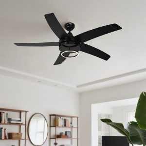 Ceiling Fan Black 132cm incl. LED with Remote Control - Cool Anello