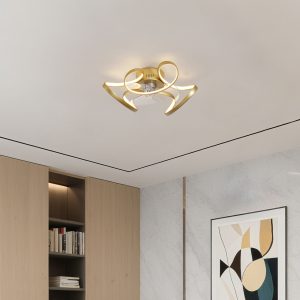 Ceiling Fan Brass 55cm incl. LED Dimmable with Remote Control - Mandy