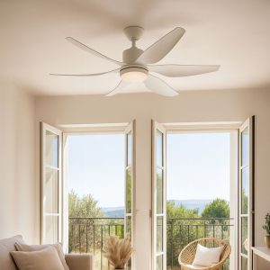 Ceiling Fan White 137cm incl. LED Dimmable with Remote Control - Tak