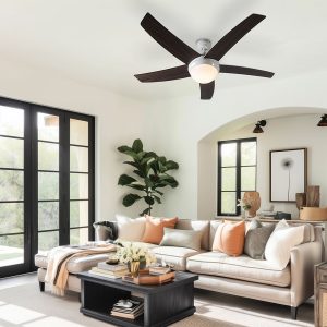 Ceiling Fan White with Wood Print 132cm with Remote Control - Cool