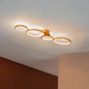 Ceiling lamp gold incl. LED 3-step dimmable 4-light - Lupolo