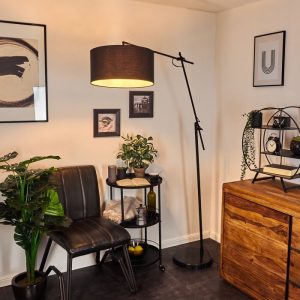 CHASSAGNE Floor Lamp black, 1-light source, Fabric shade