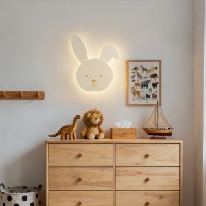 Children's Wall Lamp Beige Incl. LED 3-Step Dimmable - Benny the Bunny