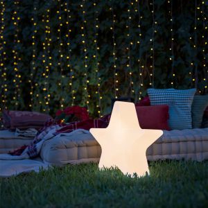 Christmas Floor Lamp White 45cm Incl. Rechargeable Solar RGBW LED - Nova