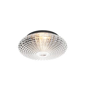 Classic Ceiling Lamp Black with Smoke Glass 35 cm IP44 - Nohmi