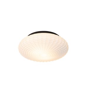Classic Ceiling Light Black with Opal Glass 35 cm IP44 - Nohmi