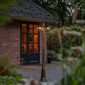 Classic Outdoor Lantern Antique Gold with Clear Glass 198cm IP44 - London