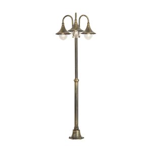Classic Outdoor Lantern Black with Gold 200cm 3-Lights IP44 - Daphne