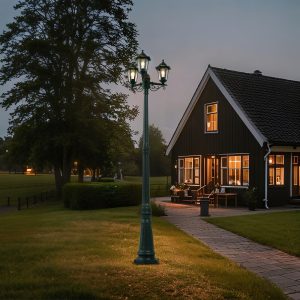 Classic Outdoor Lantern Dark Green 217cm 3-Lights IP44 - New Haven