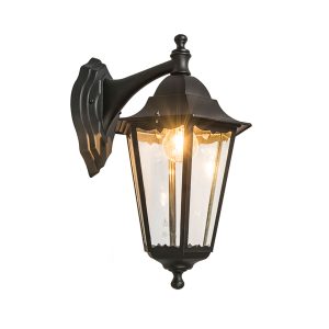 Classic Outdoor Wall Lantern Black IP44 - New Orleans Down