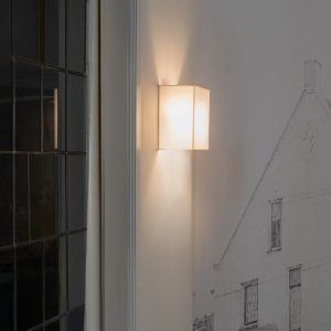 Country Wall Lamp White with Fabric Shade - Vete