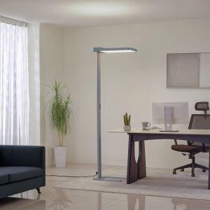 Daylight Floor Lamp Grey Square Incl. LED and Dimmer - Guzo