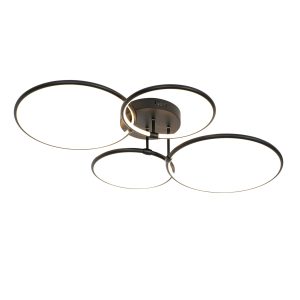 Design Ceiling Light Black Incl. LED 3-Step Dimmable 4-Light - Joaniqa