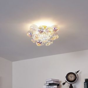 Design Ceiling Light Brass with Rainbow Glass 4-Lights - Uvas