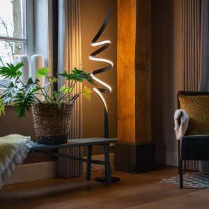 Design Floor Lamp Black Incl. LED and Dimmer - Twisted