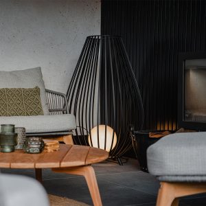 Design Floor Lamp Black with Opal 110 cm - Angela