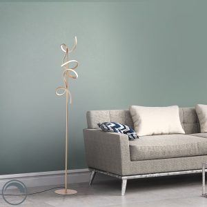 Design Floor Lamp Brass Incl. LED and Dimmer - Krisscross