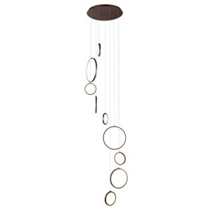 Design Pendant Lamp Dark Bronze 9-Lights Incl. LED 3-Step Dimmable - Vide Anella