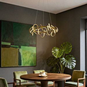 Design Pendant Lamp Gold Round 3-Step Dimmable - Krisscross