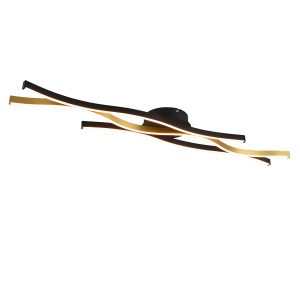 Design plafondlamp zwart met goud incl. LED dimbaar - Blaze