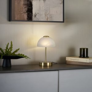 Design Table Lamp Gold with Opal Glass incl. LED Dimmable - Joya
