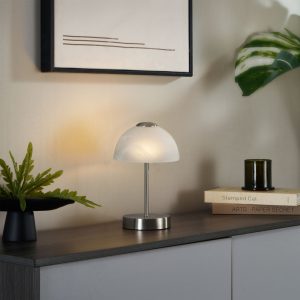Design Table Lamp Steel with Opal Glass Incl. LED Dimmable - Joya
