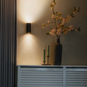 Design Wall Lamp Black with Gold GU10 50mm - Sab