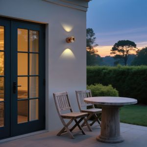 Design Wall Lamp Dark Bronze incl. LED IP44 - Lens