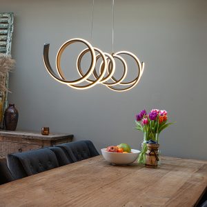 Designer Hanging Lamp Black Dimmable Incl. Large LED - Twisted