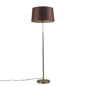 Floor Lamp Gold/Brass with Brown Lampshade 45 cm Adjustable - Parte