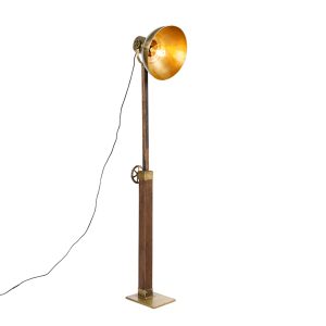 Industrial Floor Lamp Bronze with Mango Wood - Mangoes