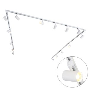 Modern 1-Phase Track Lighting System with 15 Spotlights White - Iconic Jeana