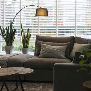 Modern Arc Lamp Black with Black Fabric Lampshade - Arc Basic