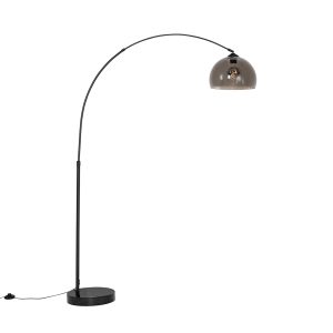 Modern Arc Lamp Black with Smoke Glass - Arc
