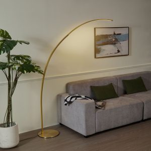 Modern Arc Lamp Brass Incl. LED with Touch Dimmer - Arlow