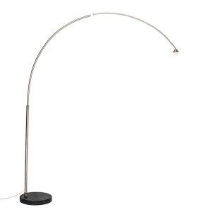 Modern Arc Lamp Steel with Marble Base - XXL