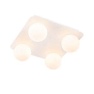 Modern Bathroom Ceiling Light White Square 4-Light - Cederic
