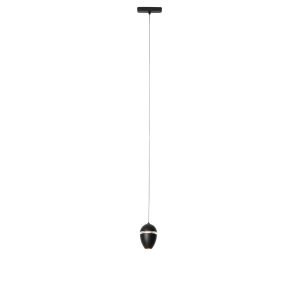 Modern Black Pendant Lamp for 1-Phase Track System Incl. LED - Magnetic Eggy